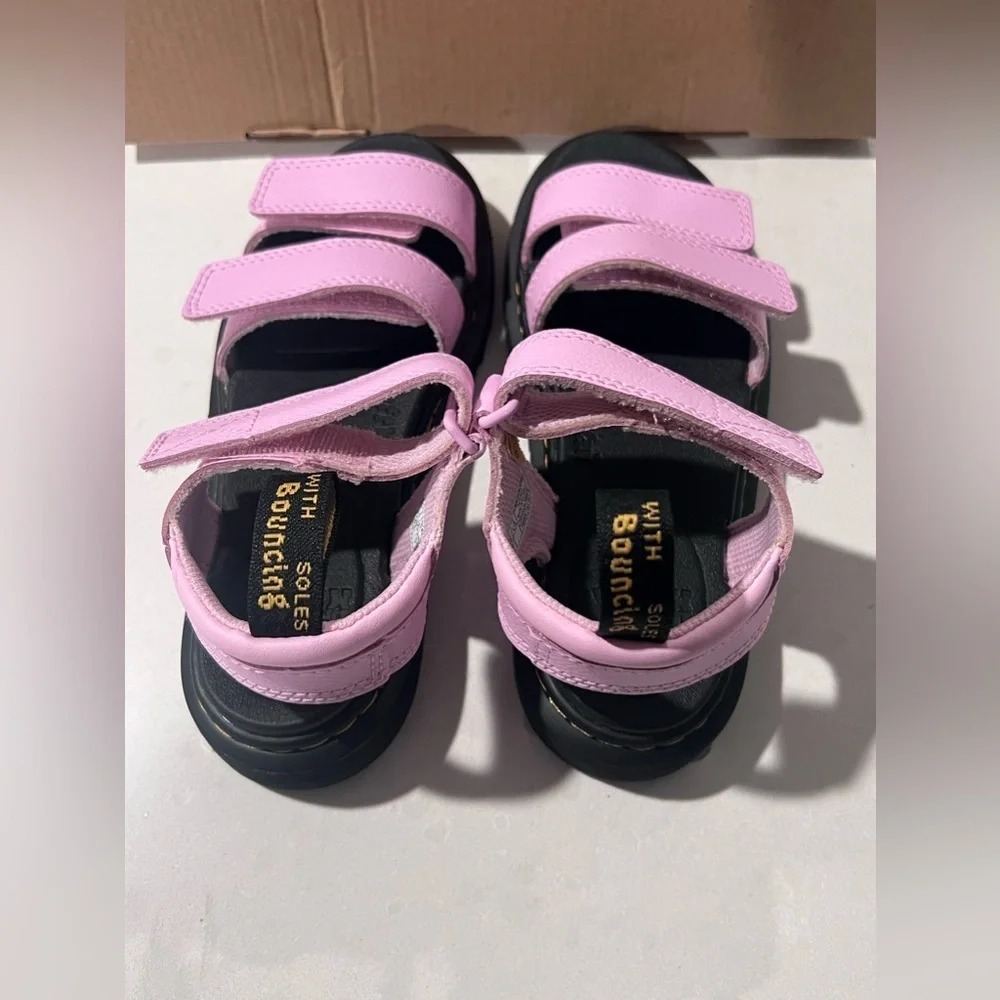 Dr Martens Air Wair Kids Klaire J Leather Sandals‎ Size 2 Pink JY004 NIB